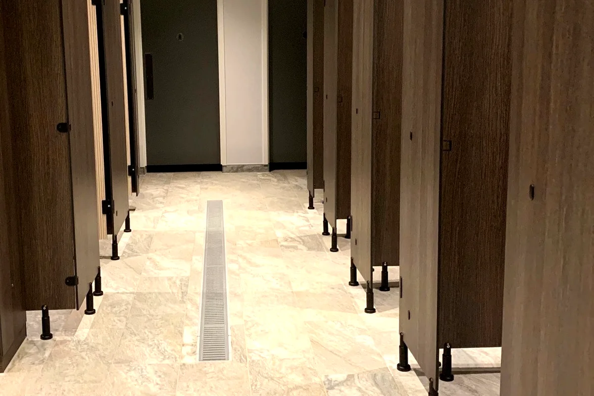 Wet area benching for Park Holidays Malvern washrooms