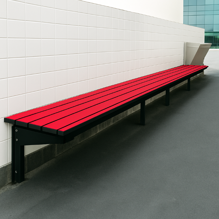 Cantilever Single Side SGL Bench Red