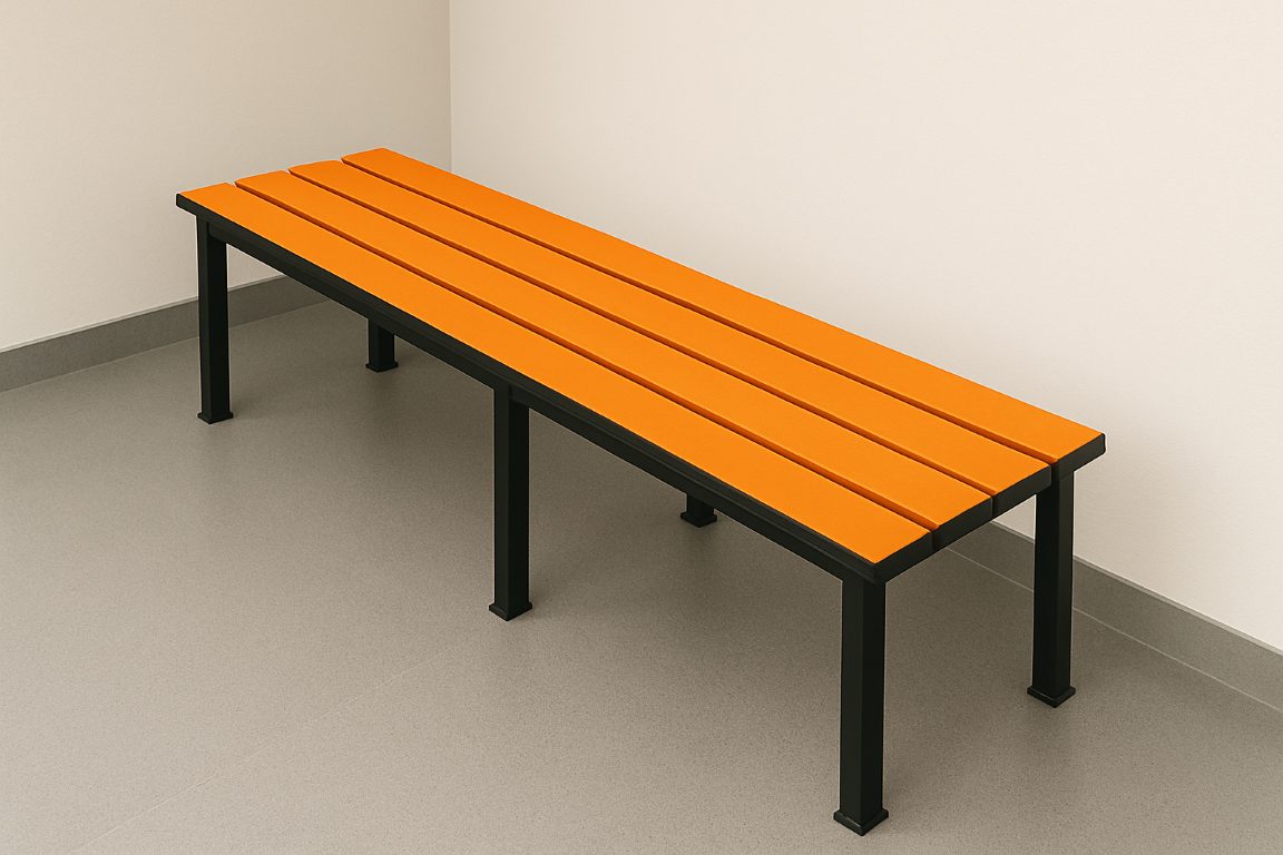 Single Floor SGL Slat Bench Orange