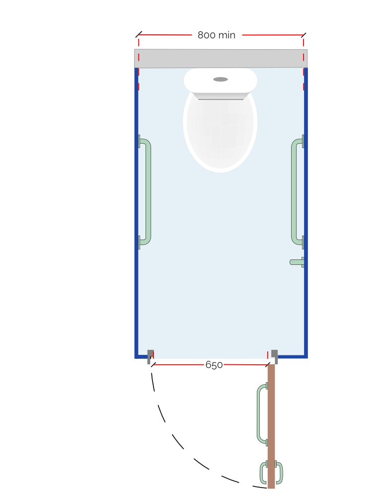 ambulant cubicle dimensions