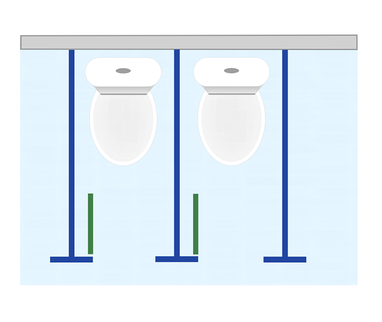 freestanding toilet cubicles