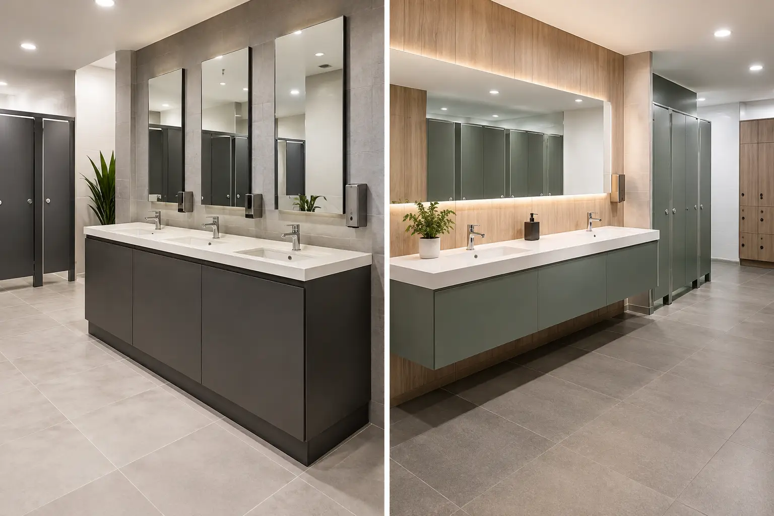 Floor Versus Wall Vanities for Commercial Use 1 Floor Versus Wall Vanities for Commercial Use